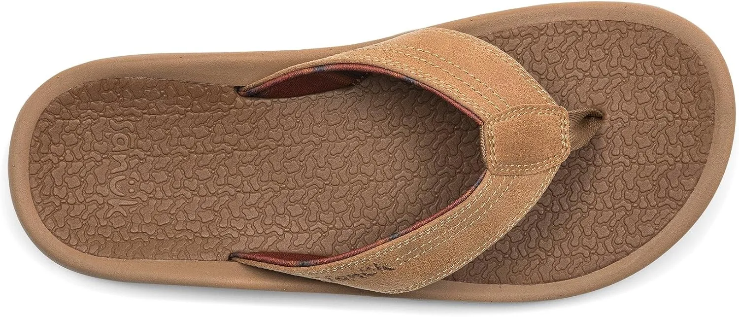 Sanuk On the Rocks Men's Beach Sandals | Flip Flops for Men | Quick Dry Flip-Flop Slides | Supportive & Lightweight | Arch Support Footbed