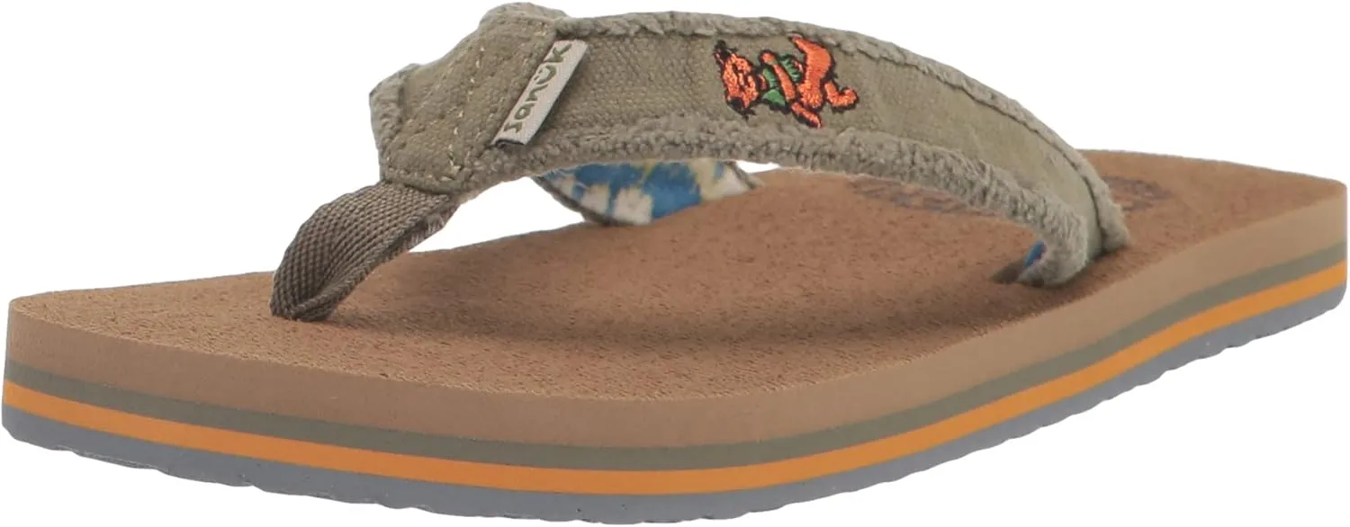 Sanuk Unisex-Child Fraidy Stacker X Grateful Dead Flip-Flop