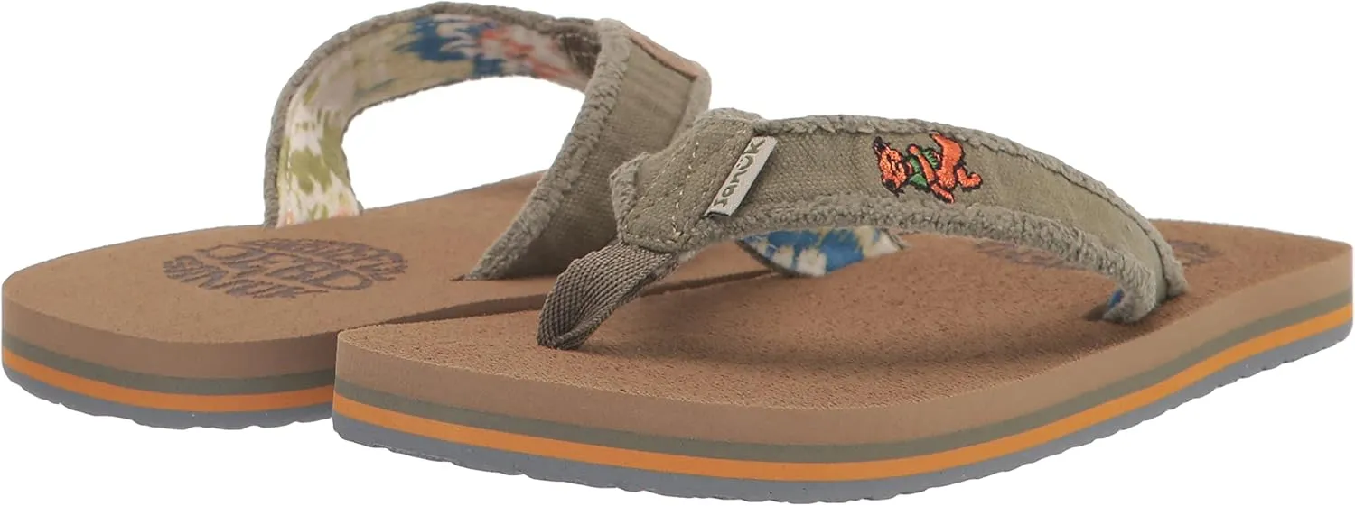 Sanuk Unisex-Child Fraidy Stacker X Grateful Dead Flip-Flop