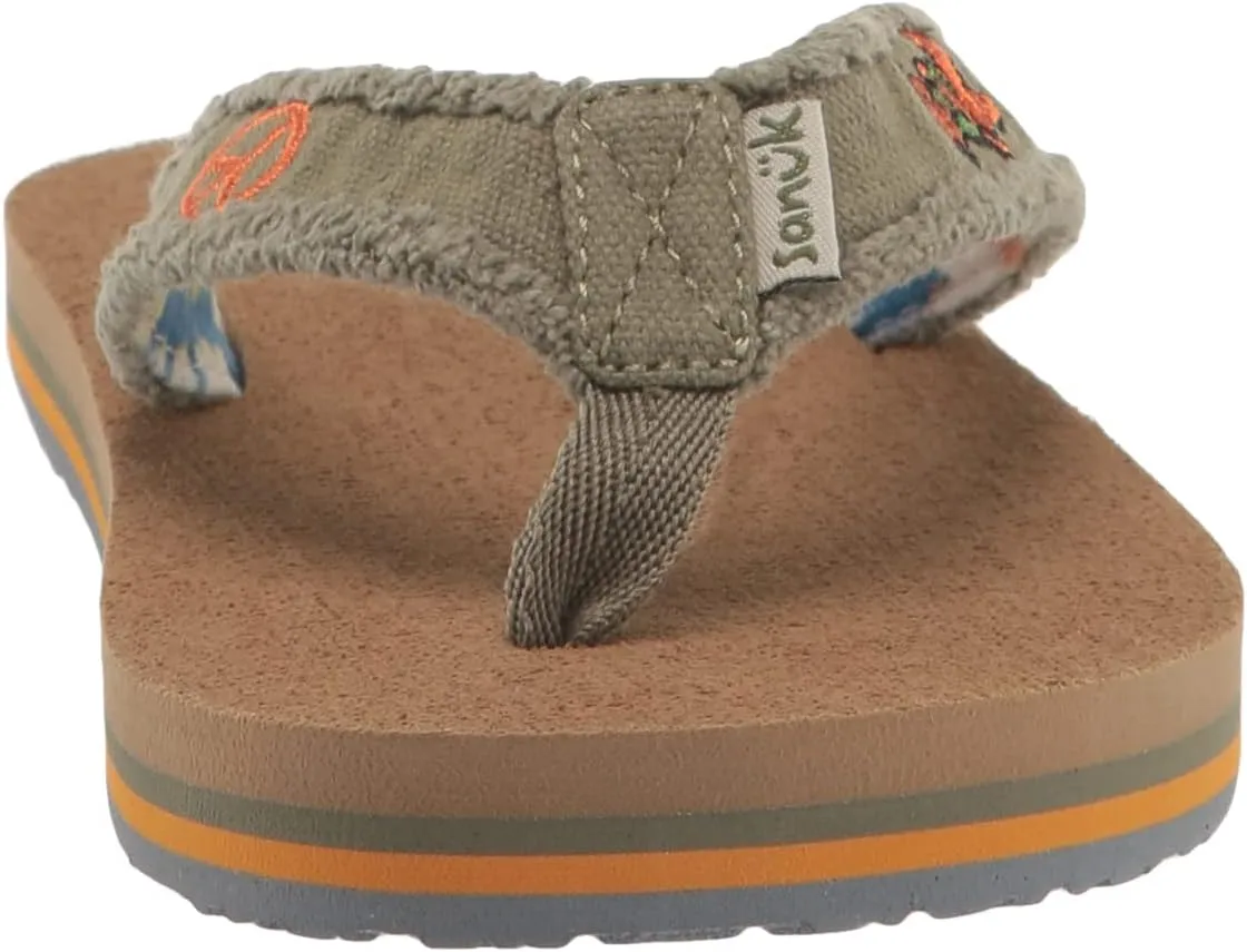 Sanuk Unisex-Child Fraidy Stacker X Grateful Dead Flip-Flop
