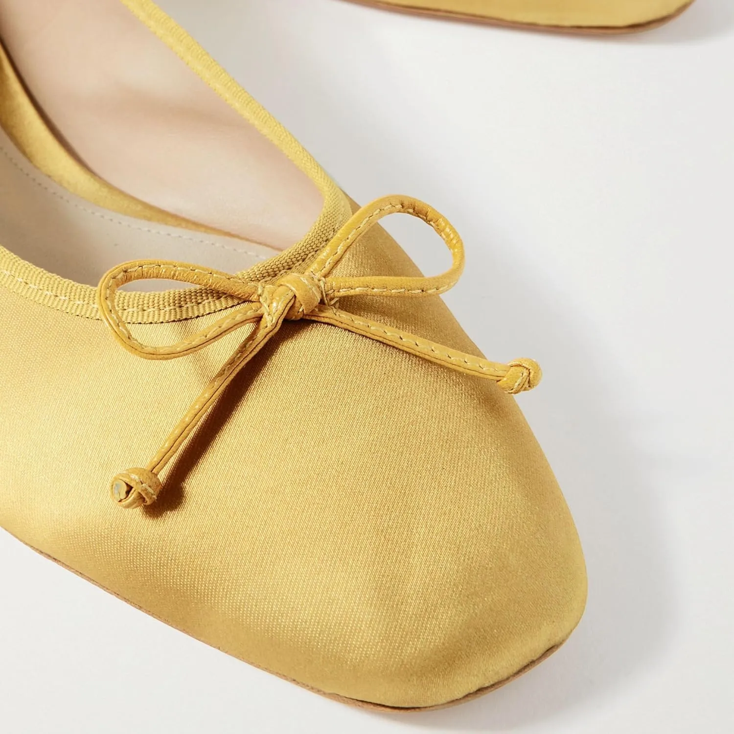 SHODENSE Women Satin Flats Shoes Bow Square Closed Toe Slip On Ballet Flats Slip On Comfortable Flat Heel Office Work Shoes Girls Driving Flats Club Church Spring Fall Dance Dress Flats 4-11 M US