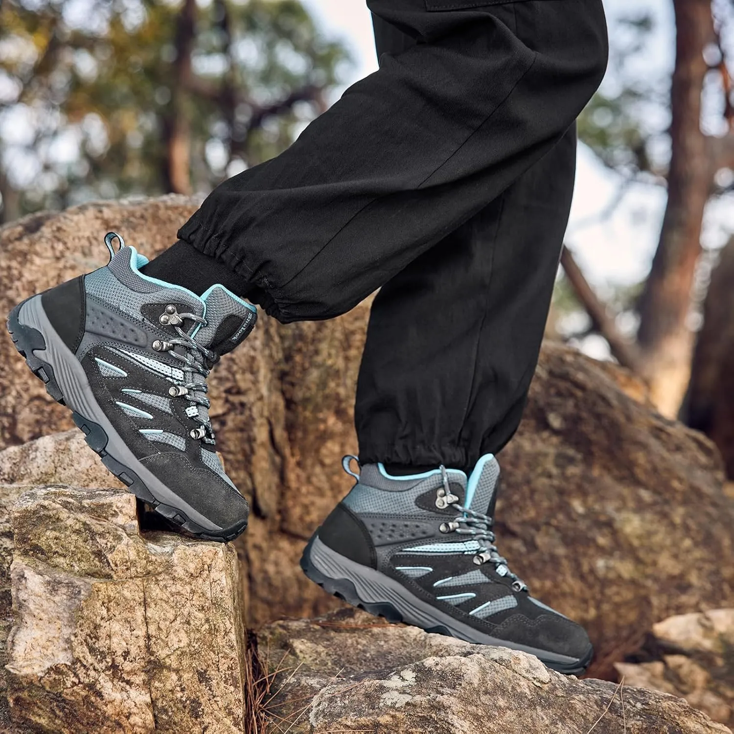 SHULOOK Women's Waterproof Hiking Boots Outdoor Trekking Camping Trail Hiking Boots