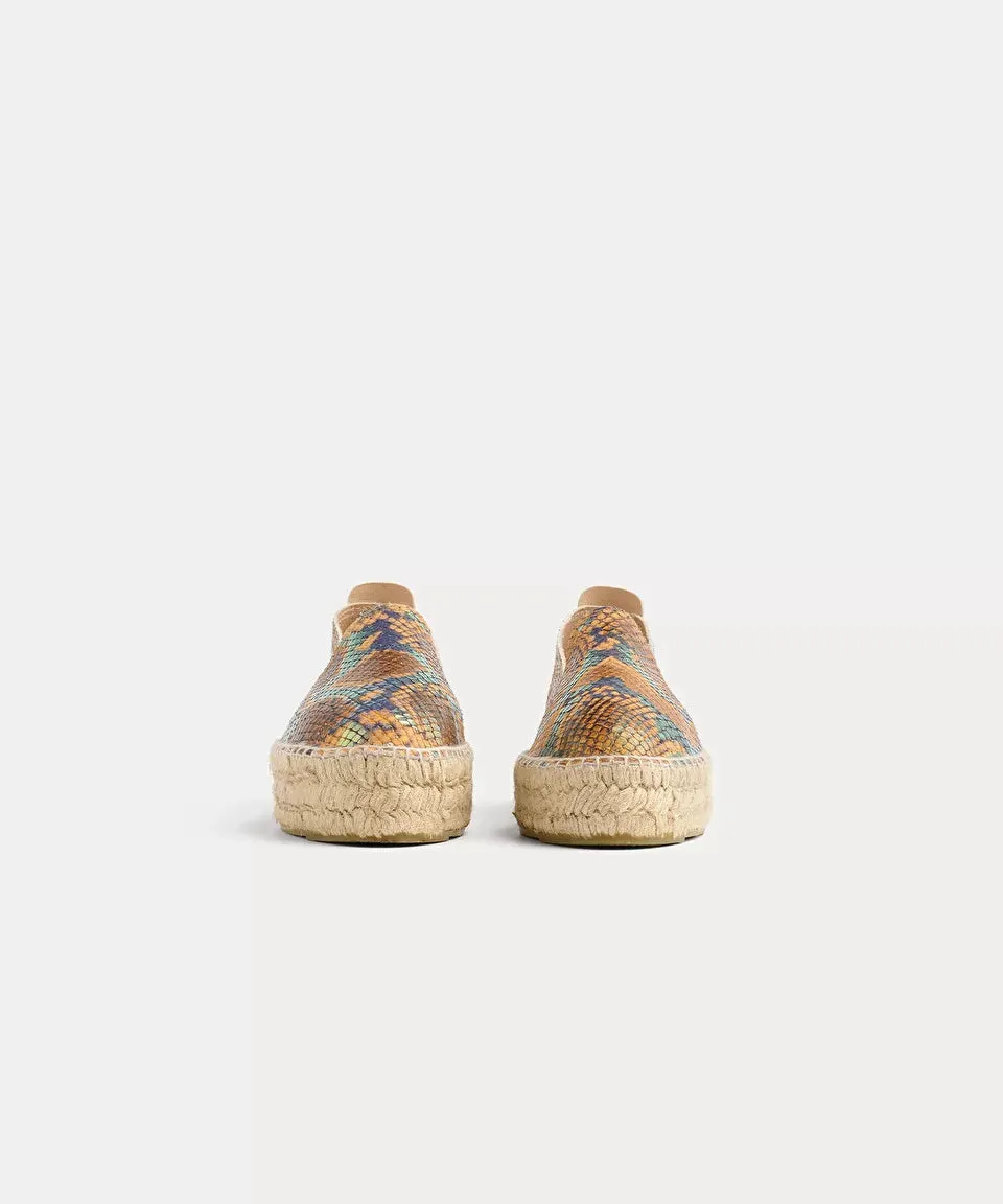 Snake Print Espadrilles