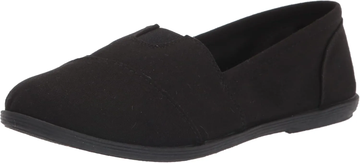 Soda Flat Women Shoes Linen Canvas Slip On Sneakers Loafers Memory Foam Gel Insoles Round Toe OBJI-S All Black 11