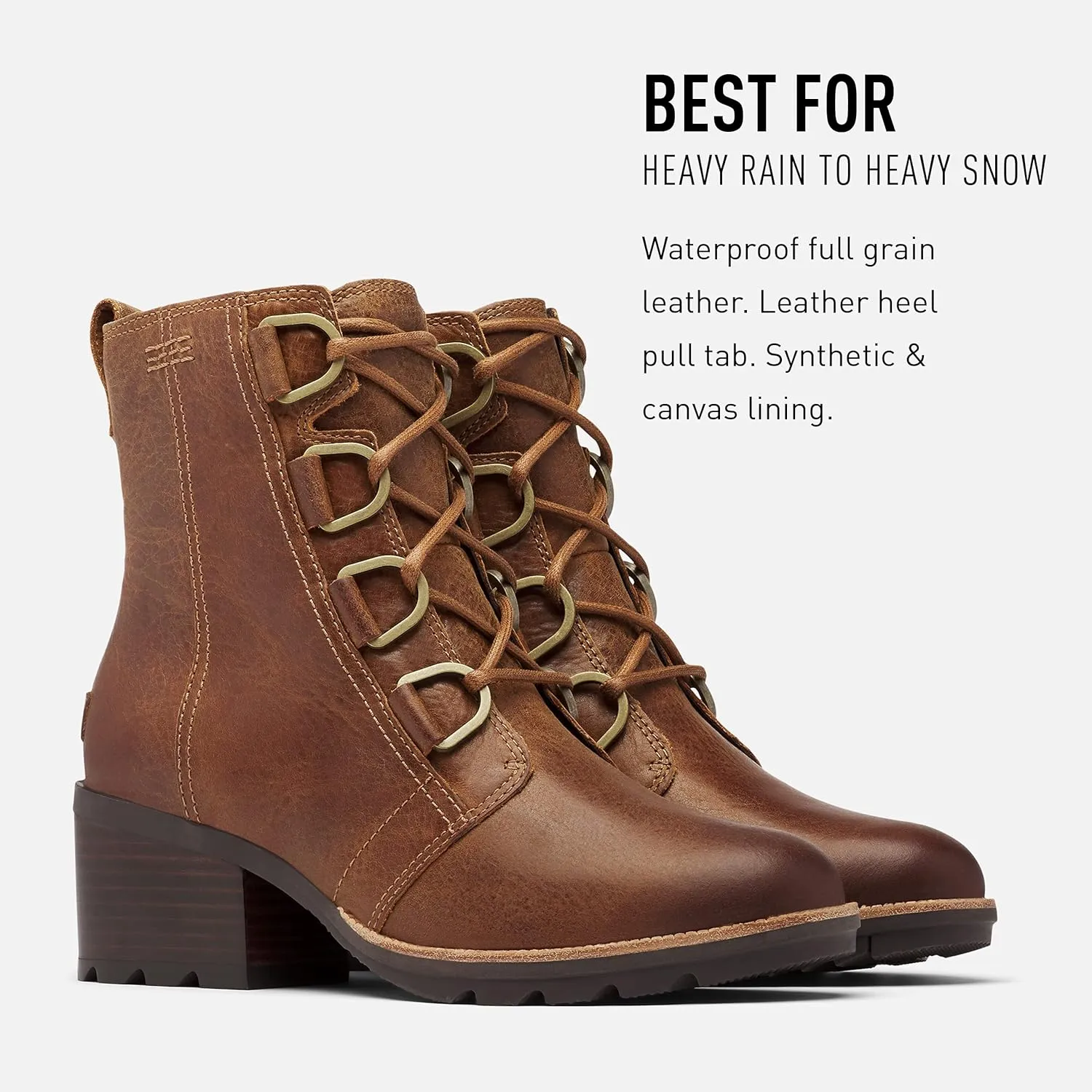 Sorel Women's Cate Lace Bootie — Waterproof Leather Rain Boot