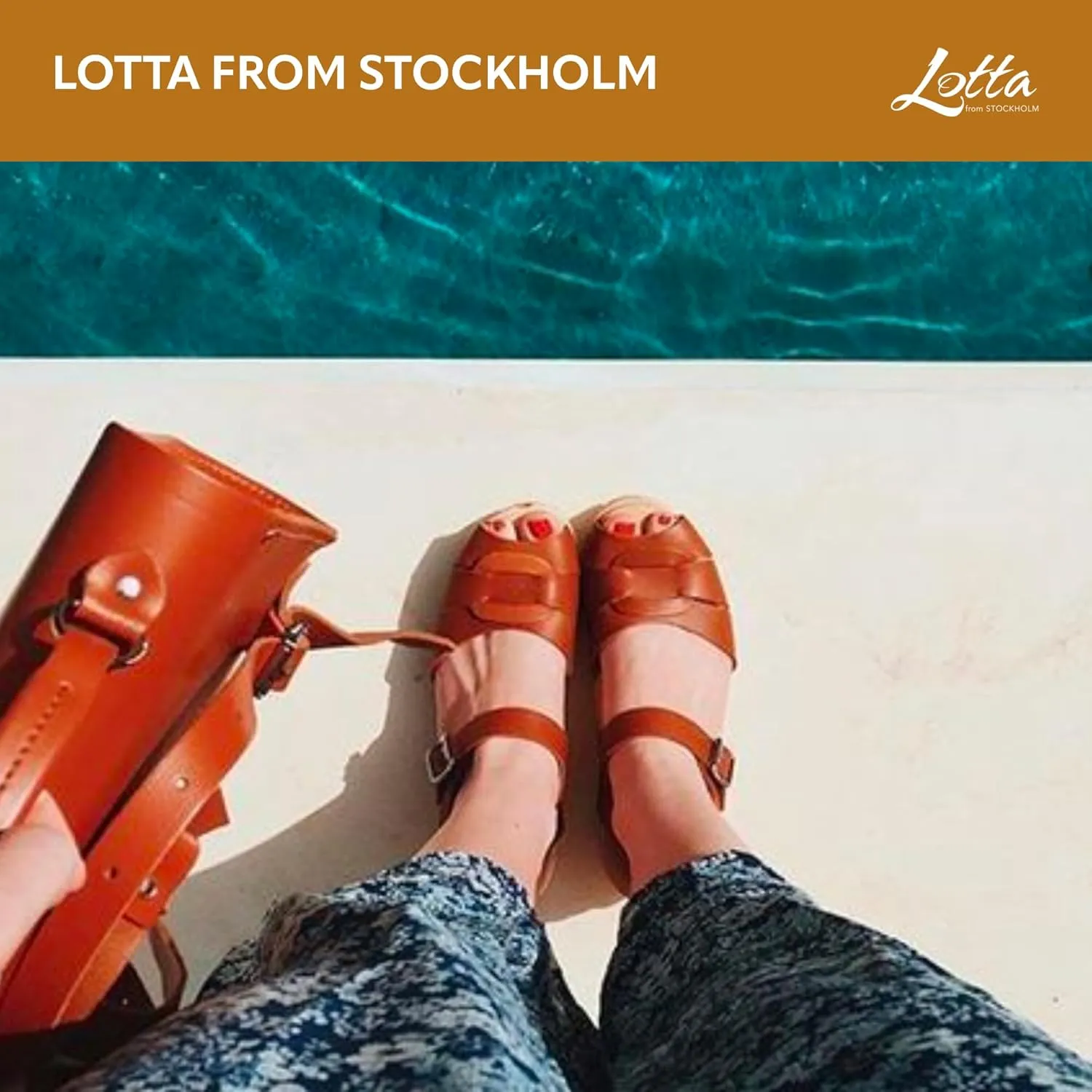Swedish Classic Clogs - Low Heel Peep Toe Sandal Clog in Tan Leather | Leather Clogs for Women | Comfortable & Supportive Shoes | Handcrafted in Sweden