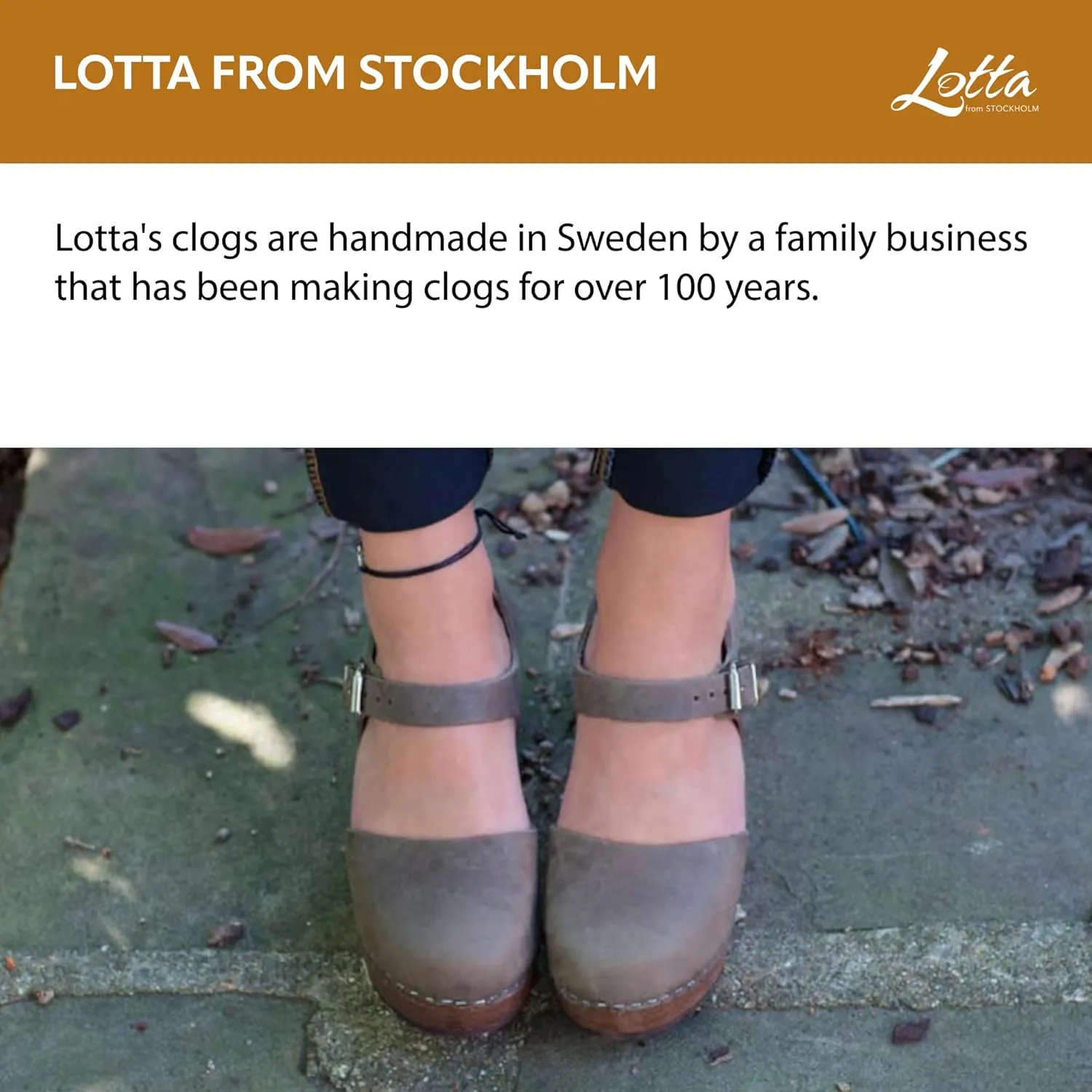 Swedish Highwood High Heel Clog Sandal for Women | Mary Jane Style Wooden Clogs Handcrafted in Sweden | Brown Alder Wood Base and Oiled Nubuck Leather | Taupe