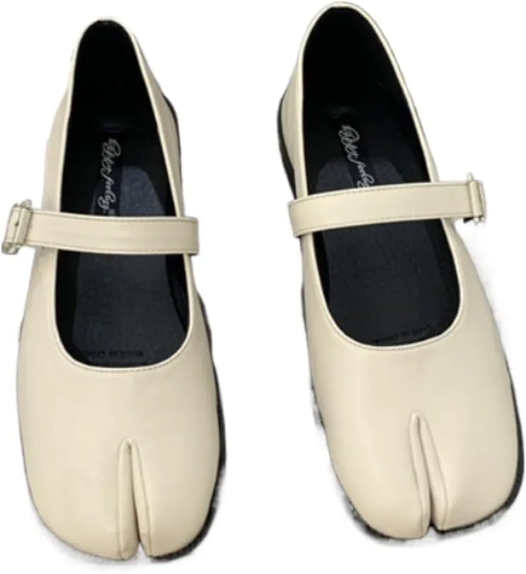 Tabi Shoes Mary Jane Split Toe Flats with Buckles for Women Girls Ballet Summer Casual Sandals Non Slip Lightweight Round Toe Wide Width Casual Cute Y2K Kawaii Pumps Spring Fall Outdoors
