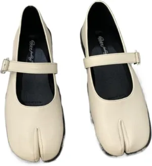 Tabi Shoes Mary Jane Split Toe Flats with Buckles for Women Girls Ballet Summer Casual Sandals Non Slip Lightweight Round Toe Wide Width Casual Cute Y2K Kawaii Pumps Spring Fall Outdoors