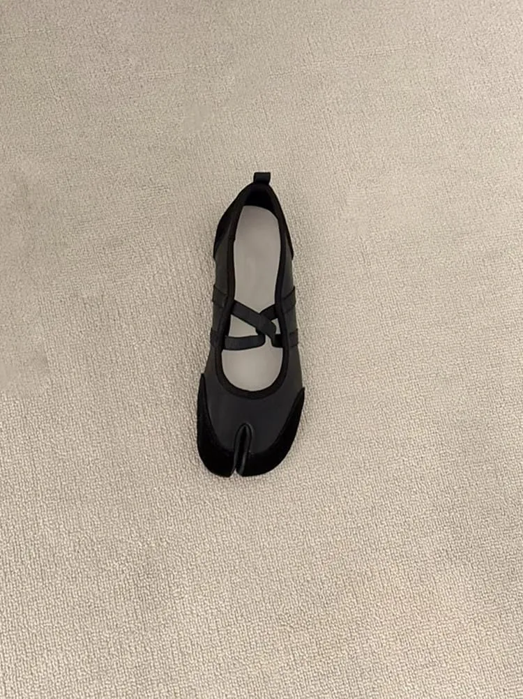 Tabi Shoes Split Toe Leather Mary Janes Flats with Laces for Women Girls Ballet Summer Sandals Non Slip Lightweight Round Toe Wide Width Casual Cute Y2K Kawaii Pumps Spring Fall Outdoors