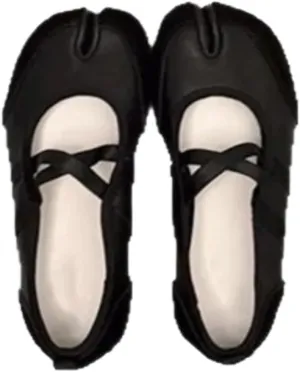 Tabi Shoes Split Toe Leather Mary Janes Flats with Laces for Women Girls Ballet Summer Sandals Non Slip Lightweight Round Toe Wide Width Casual Cute Y2K Kawaii Pumps Spring Fall Outdoors