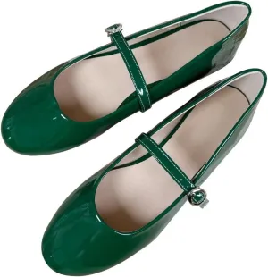 TN TANGNEST Women's Mary Jane Flats Fashion Square Toe Slip On Buckle Flats Soft Comfortable Casual Flat Shoes