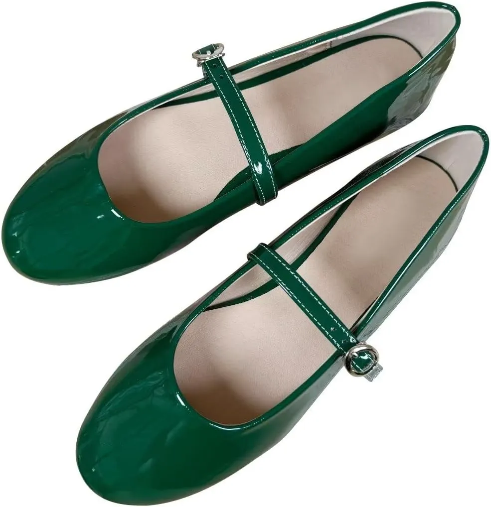 TN TANGNEST Women's Mary Jane Flats Fashion Square Toe Slip On Buckle Flats Soft Comfortable Casual Flat Shoes