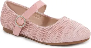 Toddler Flats/Little Girls Dresses Mary Jane Ballerinas Metal Buckle Flats for Wedding Party School