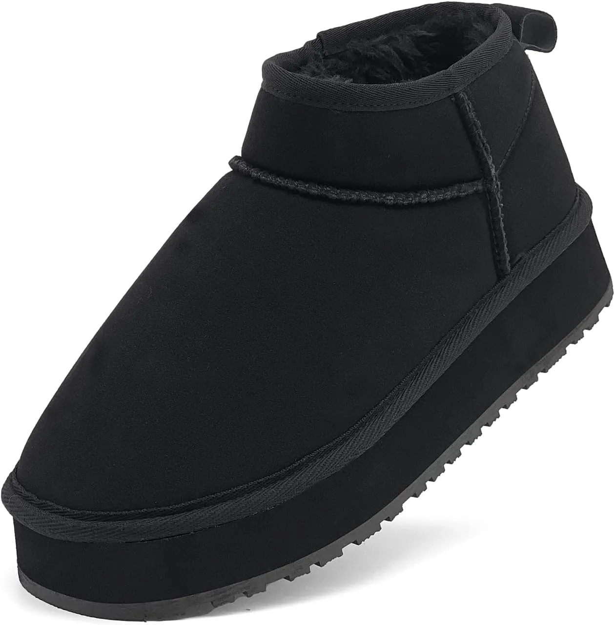 Toddler Girls Classic Ultra Mini Platform Boots, Anti-Slip Lightweight Fall Winter Ankle Snow Kids Boots Warm Faux-Fur Lined Indoor Outdoor