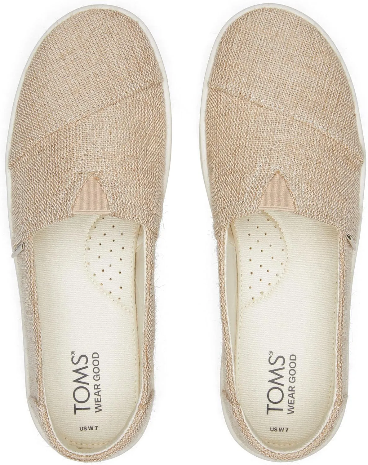 TOMS Womens Verona Heritage Canvas Platform Sneakers Shoes Casual - Beige