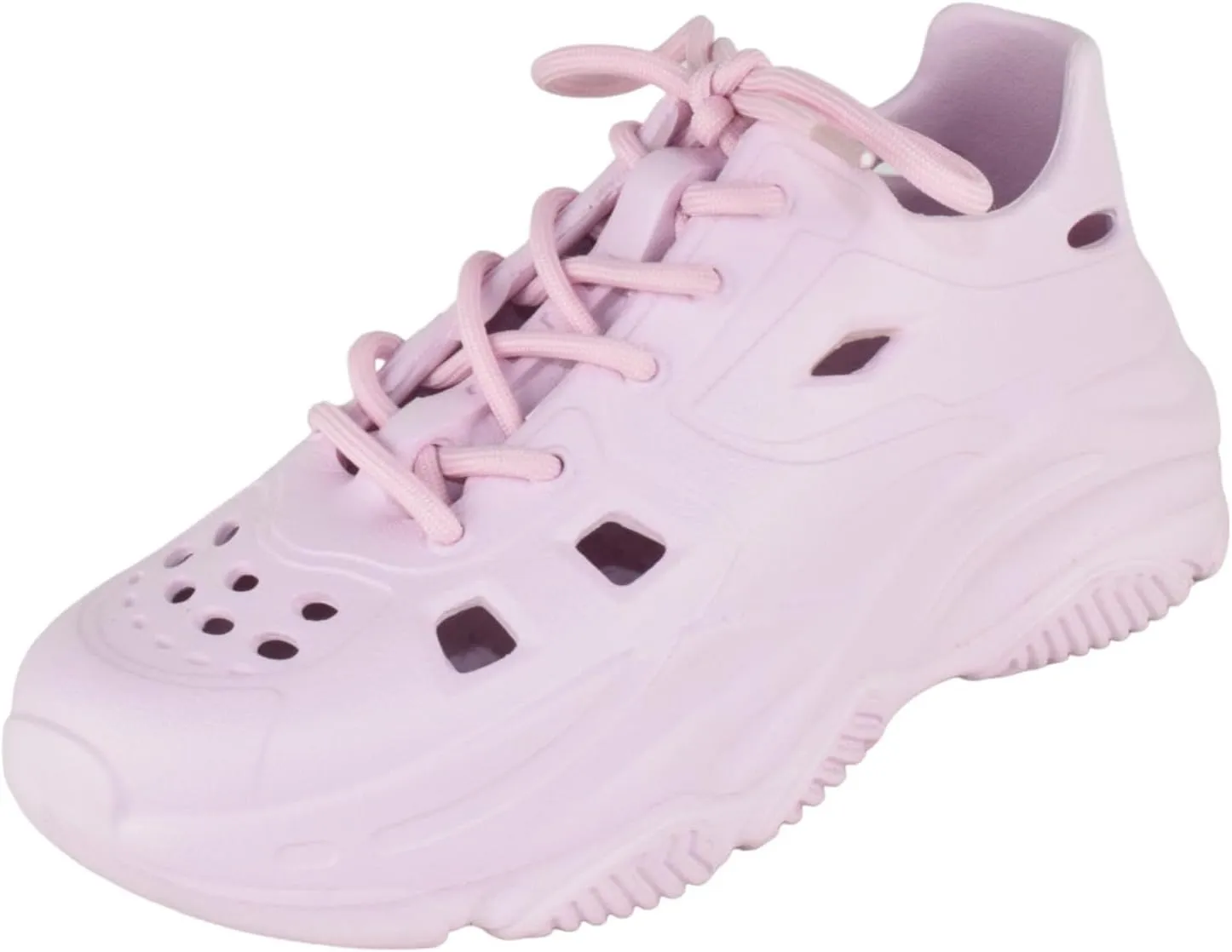 TOP Moda Shoes Women Foam Beach Sneakers Cut-Out Ventilation Openings Cushioned Arch Support Lace Up Lightweight Hidden Platform Heel