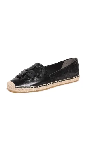 Tory Burch Women's Woven Double T Aline Espadrilles, Perfect Black/Perfect Black, 8 Medium US