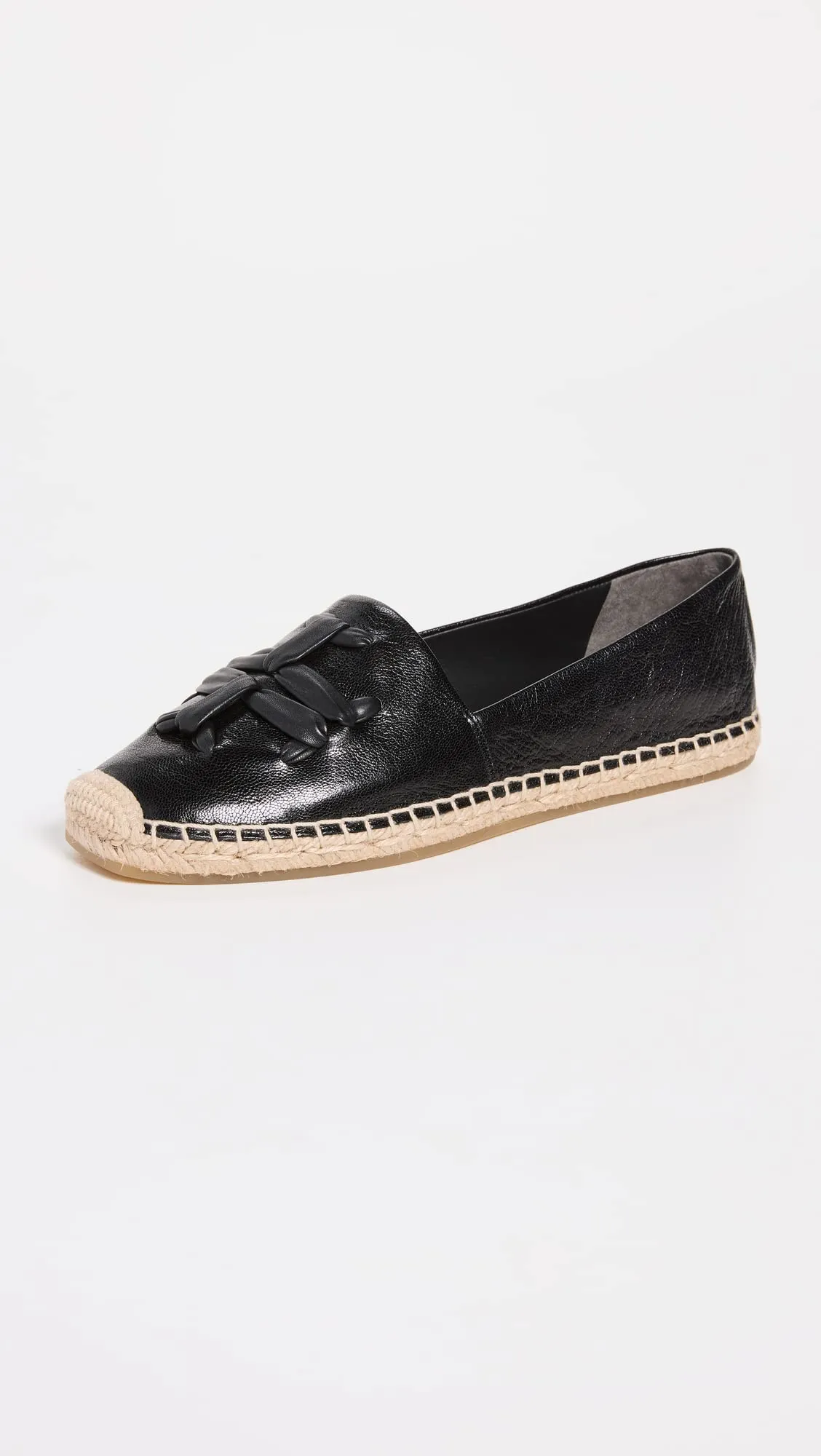 Tory Burch Women's Woven Double T Aline Espadrilles, Perfect Black/Perfect Black, 8 Medium US