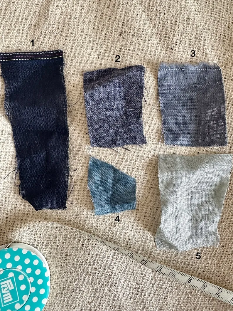 Trousers, Core Pants Waist Style, for Multi-functional Deep High Flare Fisherman Blue – Women Modern design Resort Coastal Aesthetic Sailor Linen