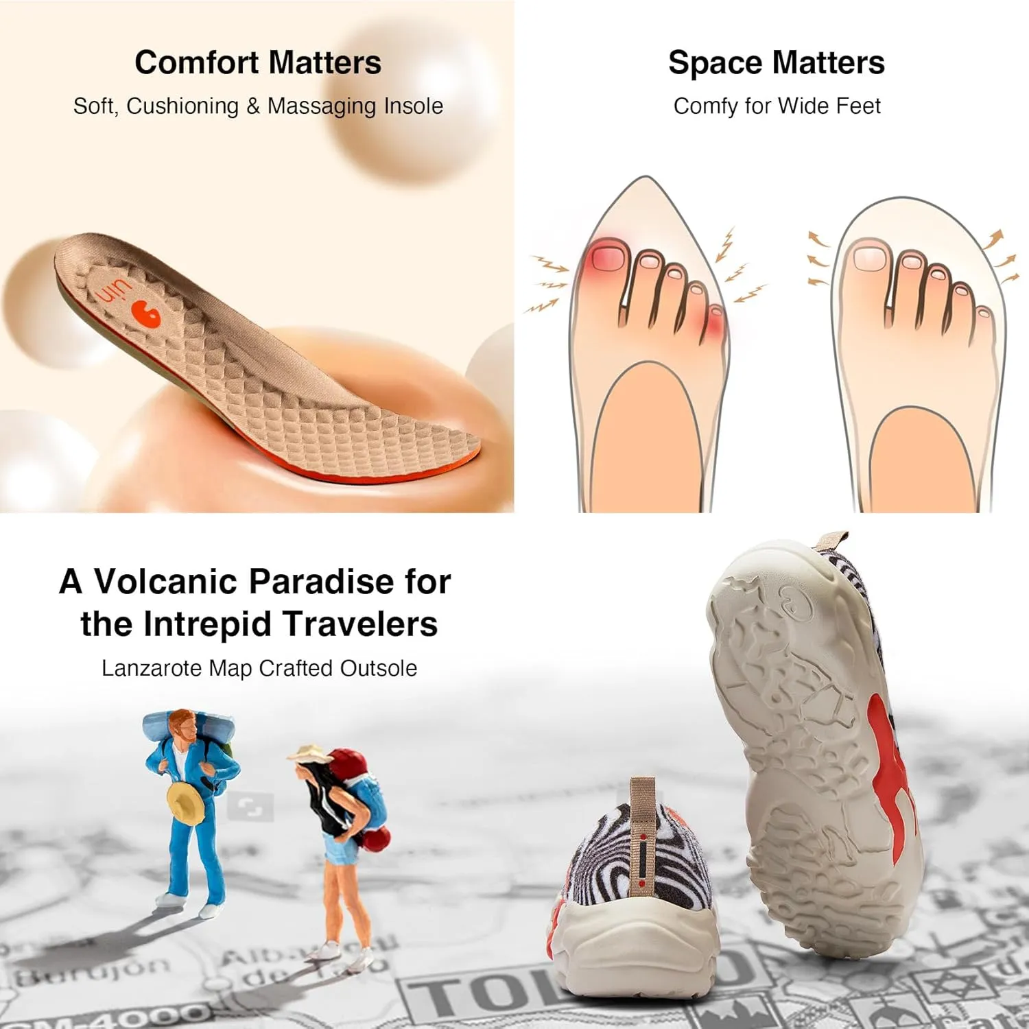 UIN Women's Walking Travel Shoes Casual Slip On Loafers Lightweight Art Painted Fashion Sneaker Toledo ⅩⅢ