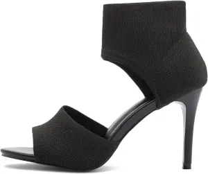 Unimaglif Womens Peep Toe Stiletto Heeled Sandals Breathable Knitted Upper Open Toe High Heels For Dressy Summer
