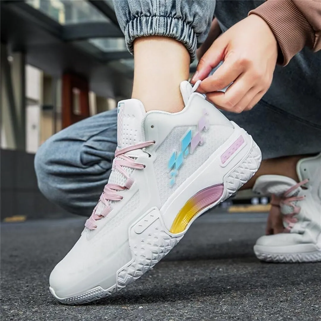 Unisex Basketball Shoes Breathable Lightweight Non Slip Rubber Sole Fashionable Sports Boots