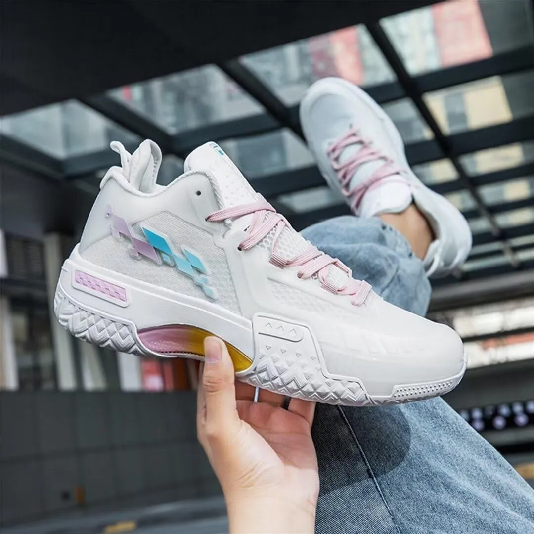 Unisex Basketball Shoes Breathable Lightweight Non Slip Rubber Sole Fashionable Sports Boots