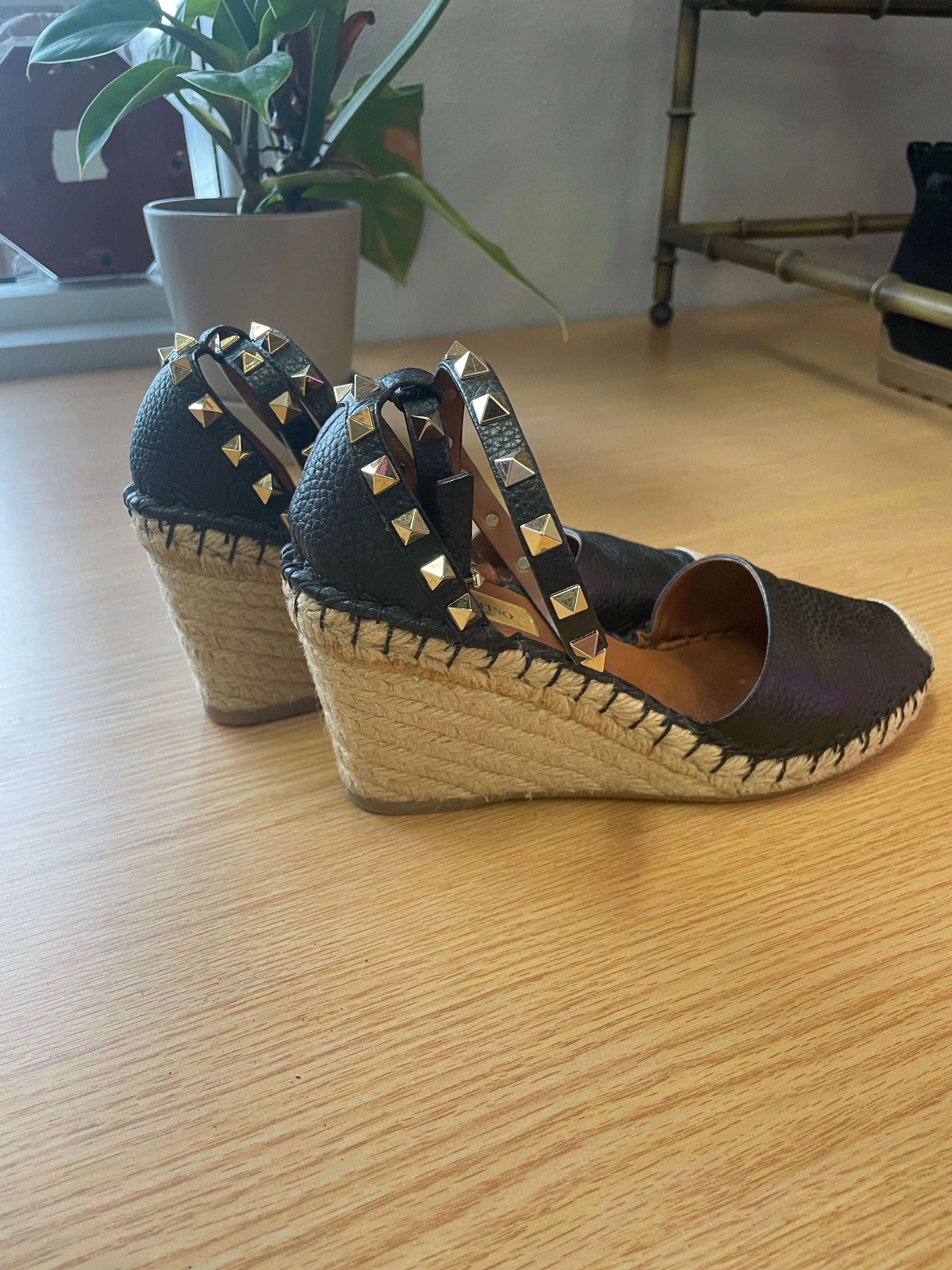 Valentino Garavani "Rockstud Double Espadrille" Sandal