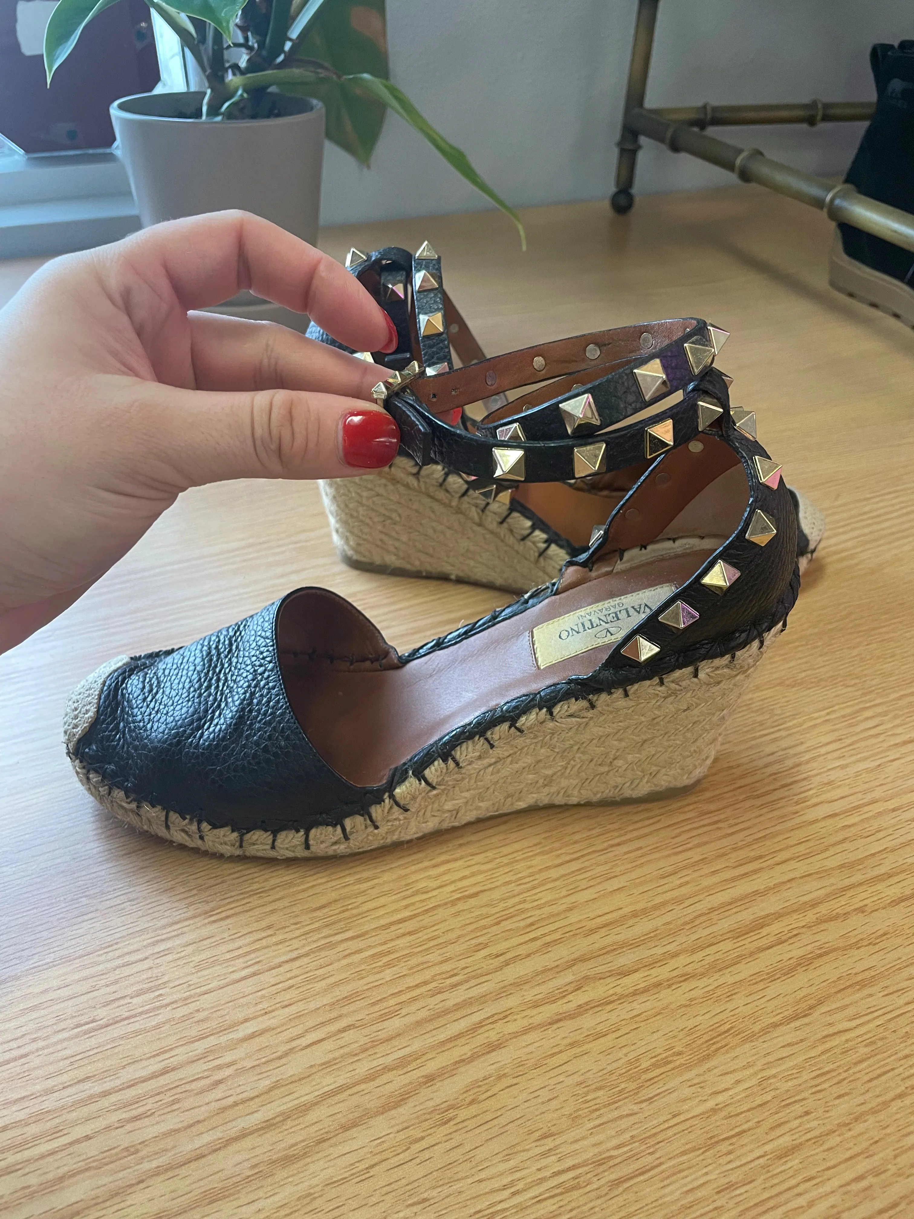 Valentino Garavani "Rockstud Double Espadrille" Sandal
