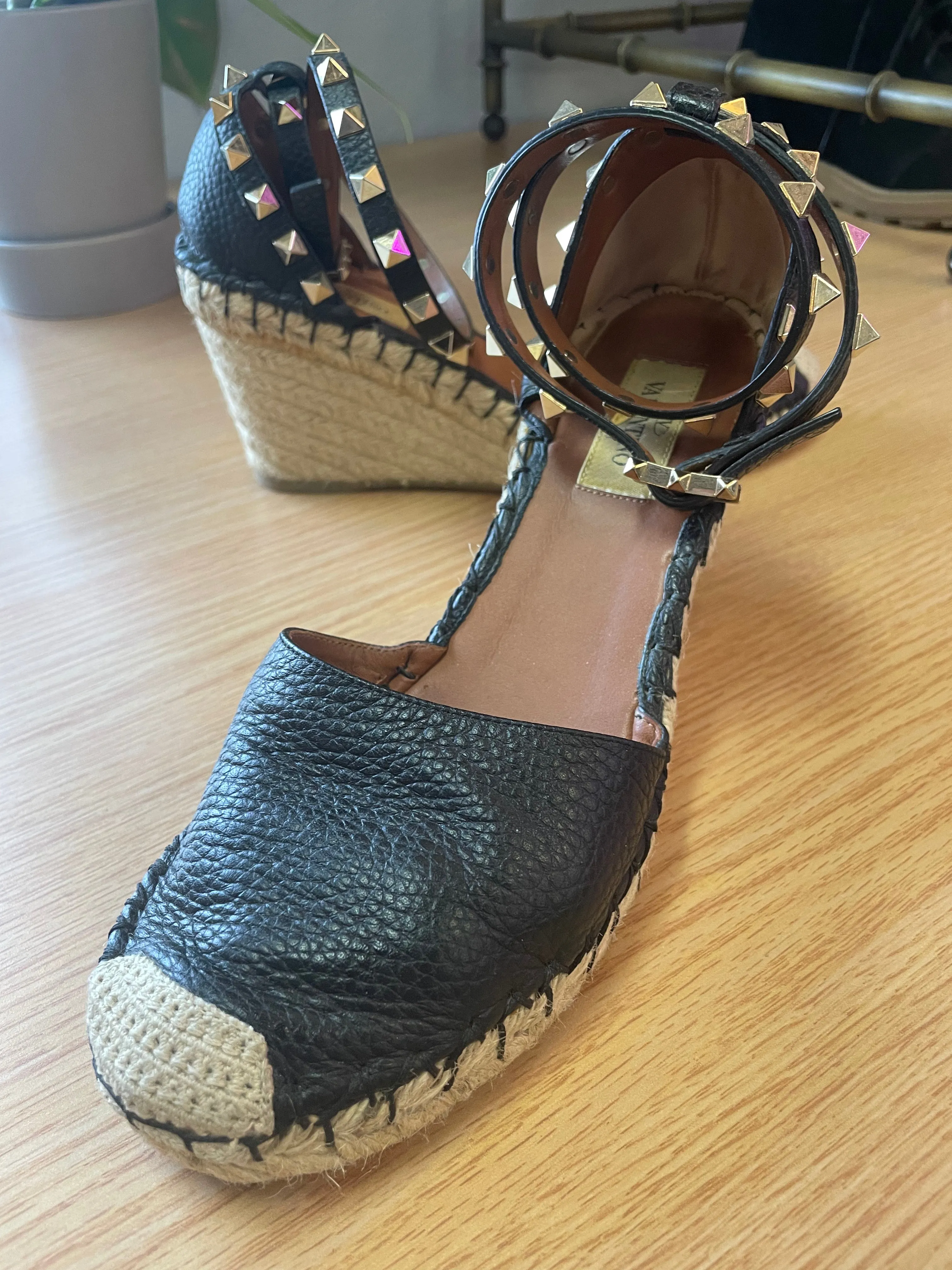 Valentino Garavani "Rockstud Double Espadrille" Sandal