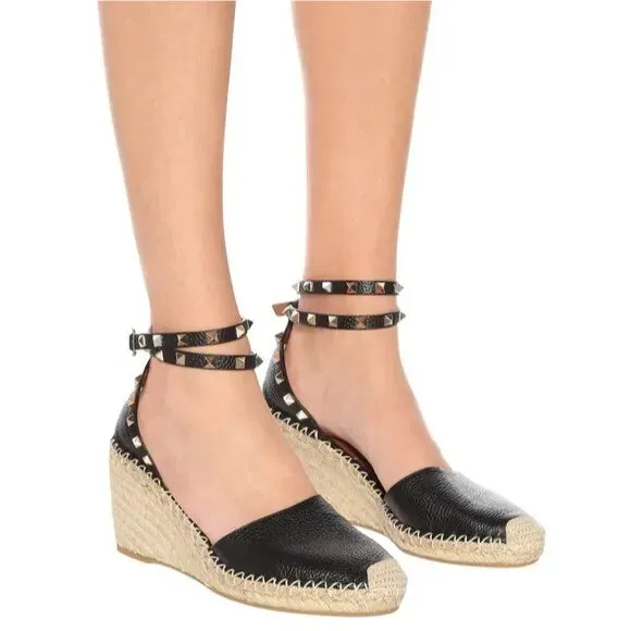 Valentino Garavani "Rockstud Double Espadrille" Sandal
