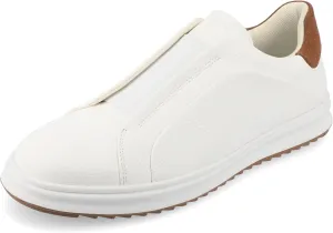 Vance Mens Matteo Slip-on Textured Sneaker Tru Comfort Foam Round Toe Rubber Sole Casual Fashion Shoes White 11 Medium MENS US
