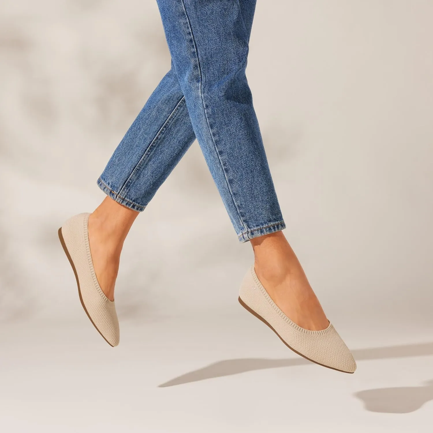 VIVAIA Aria 5 Functional Women's Flats Slip on Pointed-Toe Flats Shoes with Arch Support Counter Padding Washable Ballet Shoes for Work