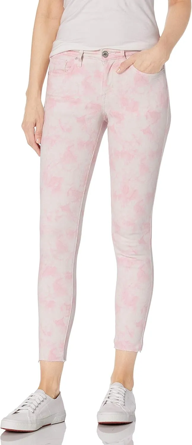 William Rast Women's Misses Ankle Skinny Jean, Delicate Pink Tie Dye, 32