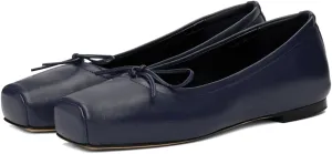 Women Vintage Square Toe Ballet Flats Bow Slip On Satin Flats Comfortable Matte Leather Metallic Flats Office Ladies Work Flat Heel Dress Shoes Club Driving Flat Shoes Spring 4-11 M US