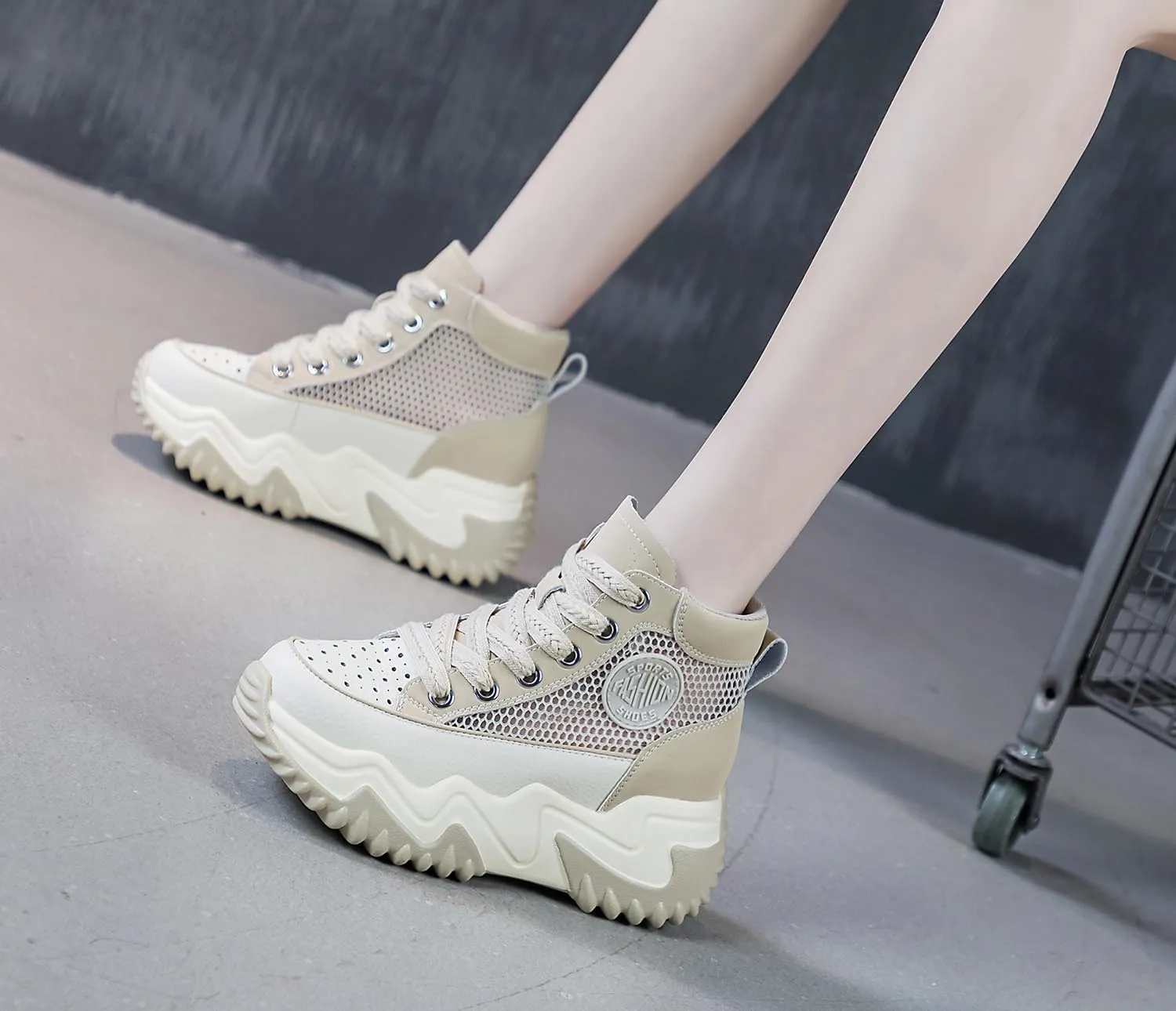 Women's Casual Breathable Platform Sneakers Y2K Comfort Walking Shoes for College Girl Campus
