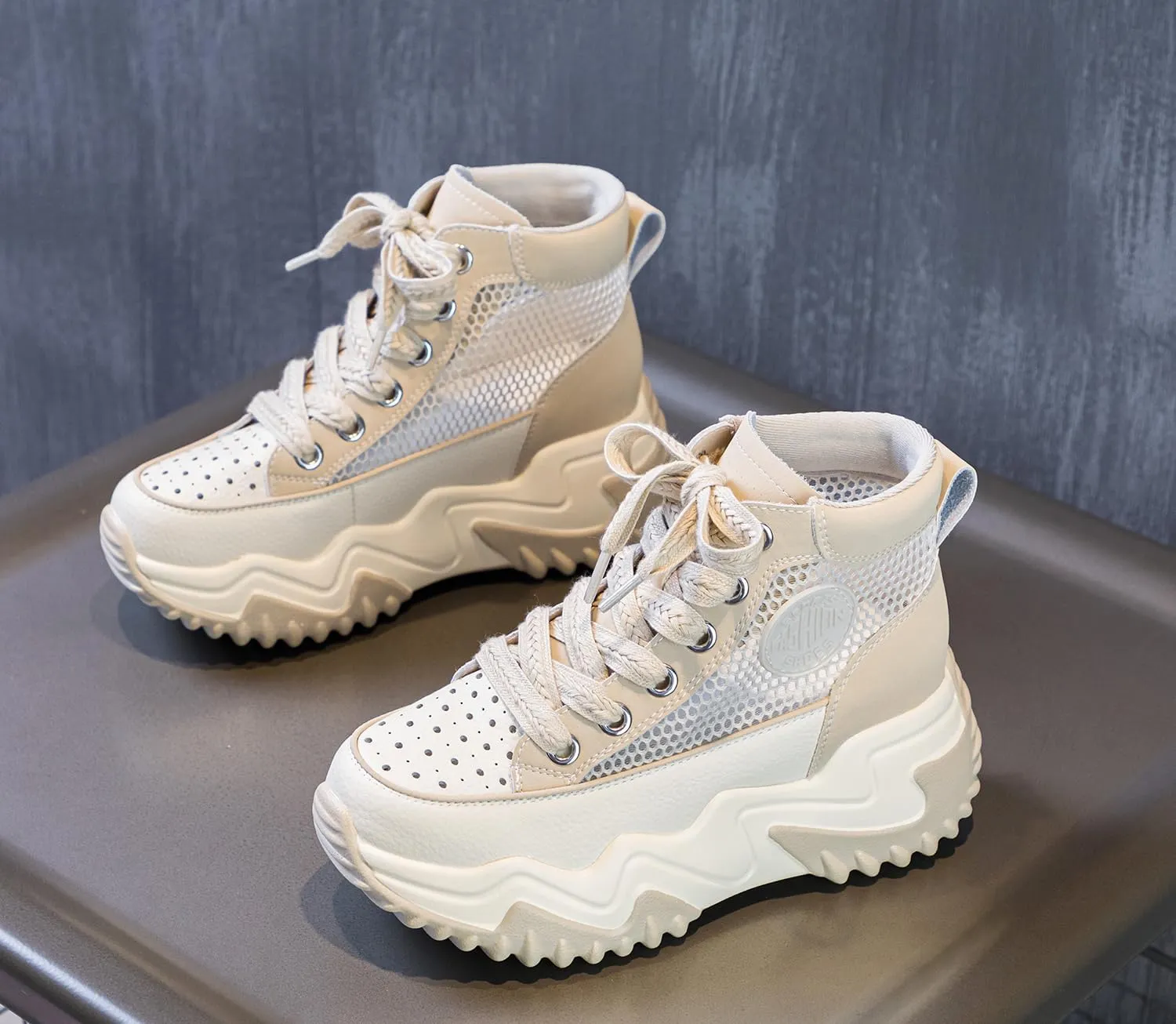 Women's Casual Breathable Platform Sneakers Y2K Comfort Walking Shoes for College Girl Campus
