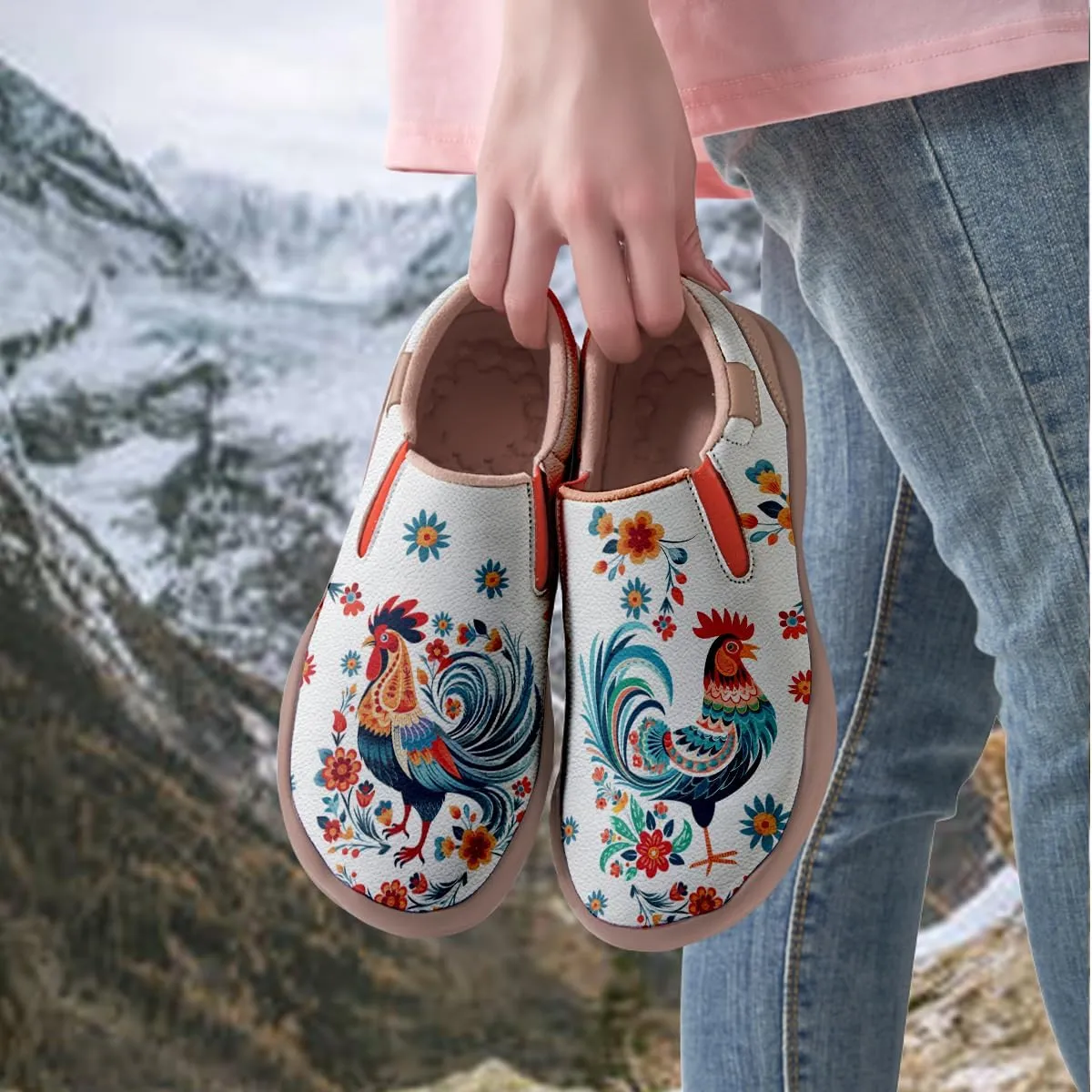 Womens Comfort Animal Painted Loafers - Travel Shoes Slip On Lightweight Casual Walking