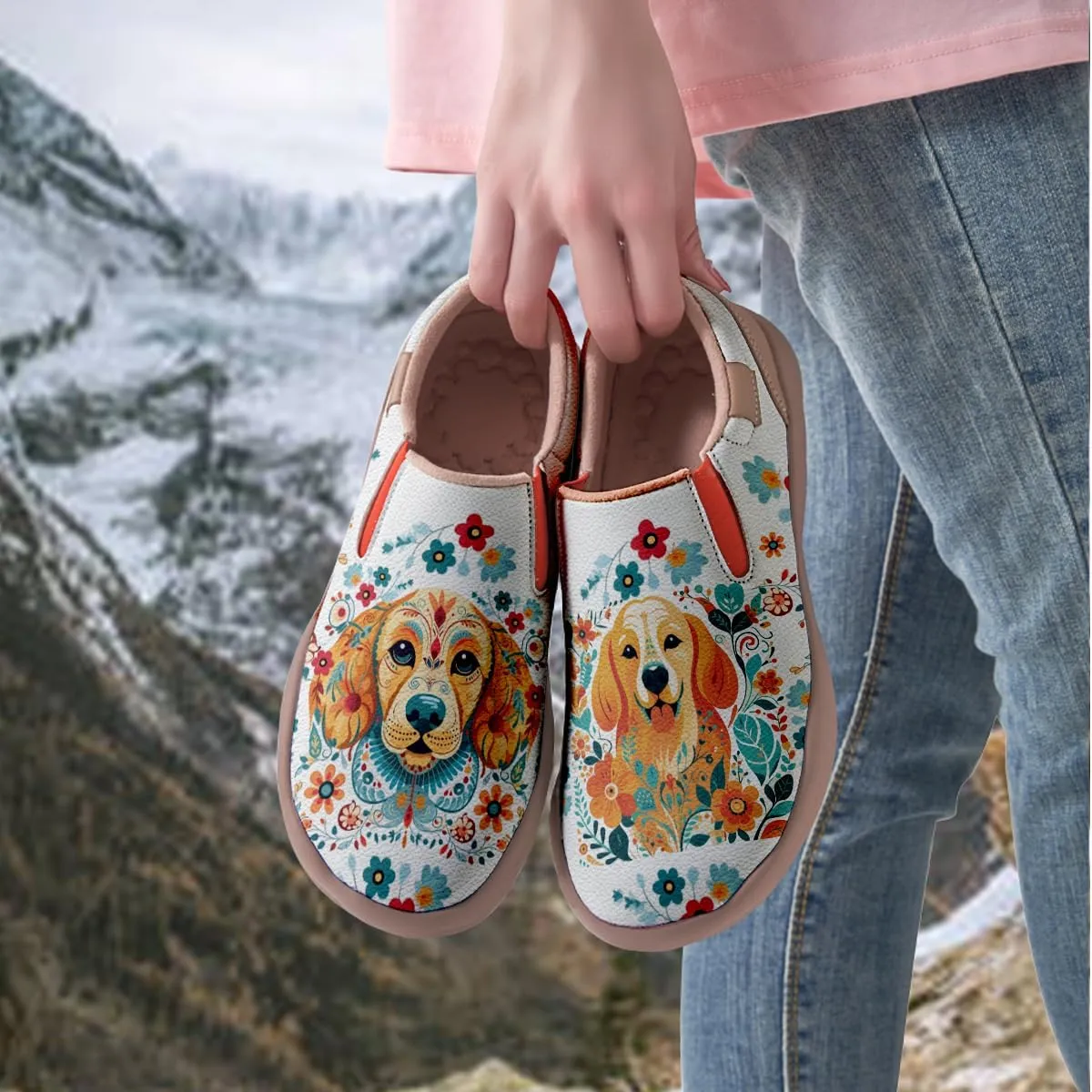 Womens Comfort Animal Painted Loafers - Travel Shoes Slip On Lightweight Casual Walking