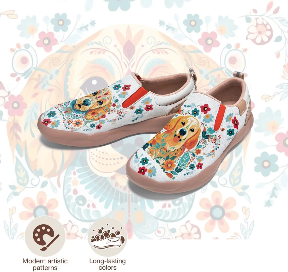Womens Comfort Animal Painted Loafers - Travel Shoes Slip On Lightweight Casual Walking