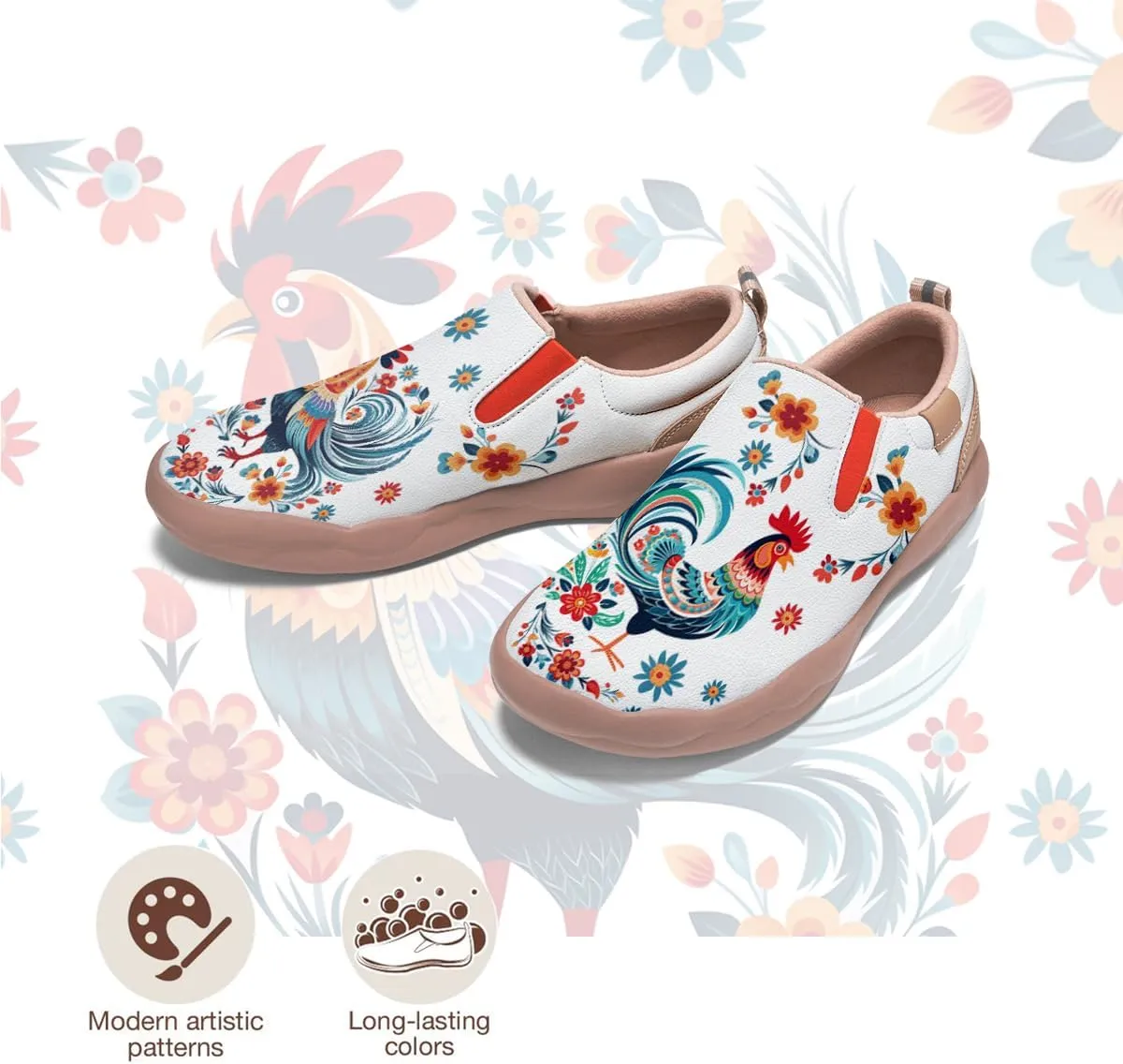 Womens Comfort Animal Painted Loafers - Travel Shoes Slip On Lightweight Casual Walking