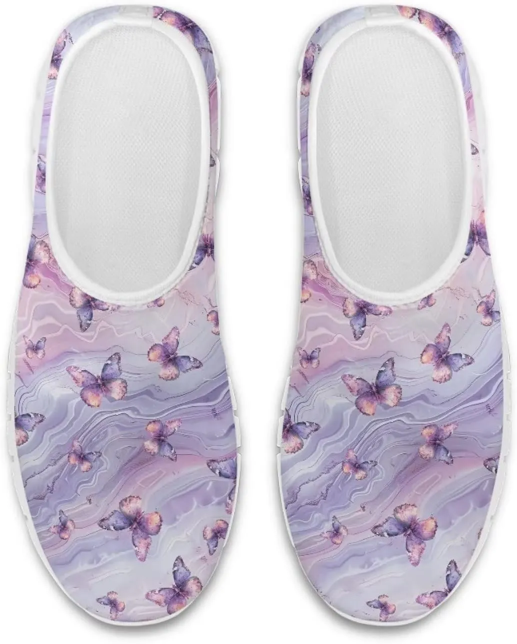 Women's Fashion Sneakers Slip On Walking Loafers Travel Shoes（White Sole）