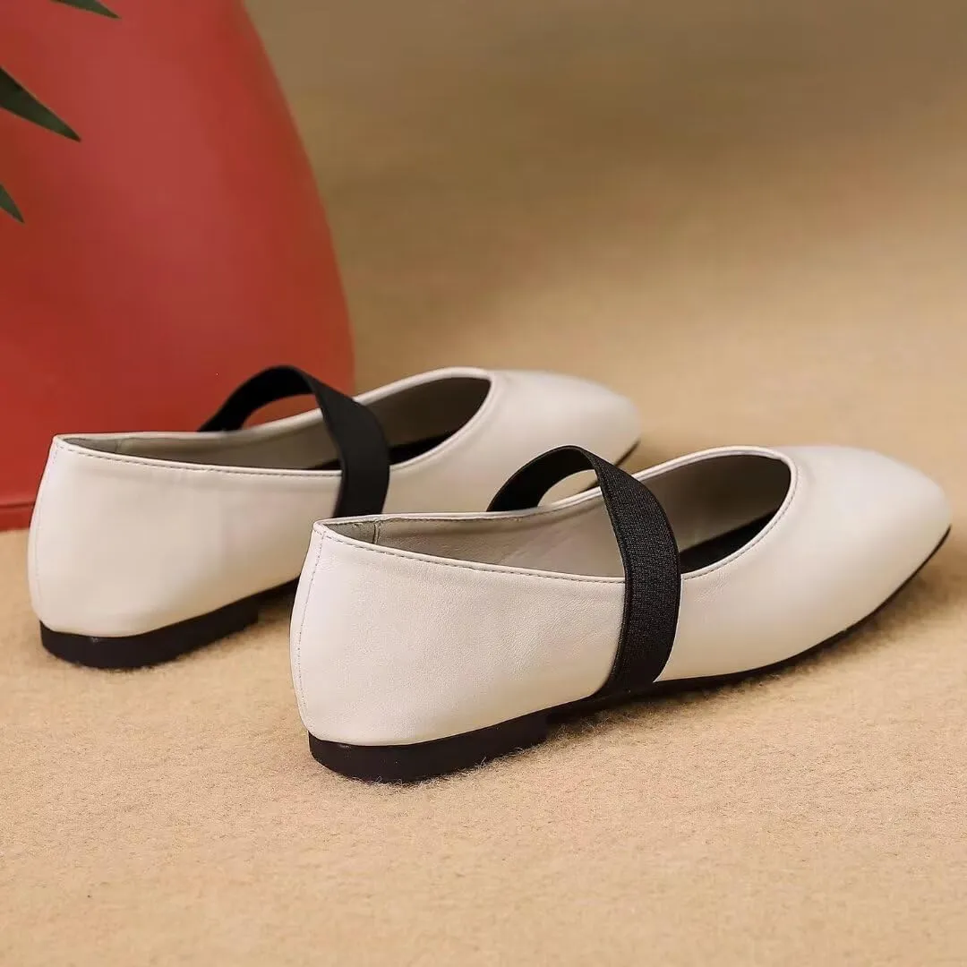Women's Flat Mary Jane Shoes Ankle Strap Round Toe Chinese Style Ballet Flats Casual Walking Shoes
