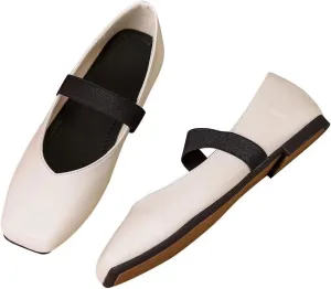 Women's Flat Mary Jane Shoes Ankle Strap Round Toe Chinese Style Ballet Flats Casual Walking Shoes