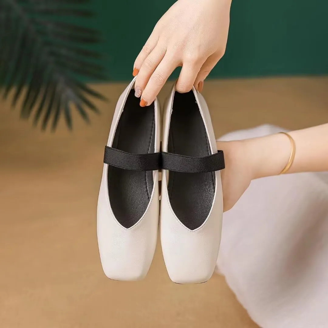 Women's Flat Mary Jane Shoes Ankle Strap Round Toe Chinese Style Ballet Flats Casual Walking Shoes