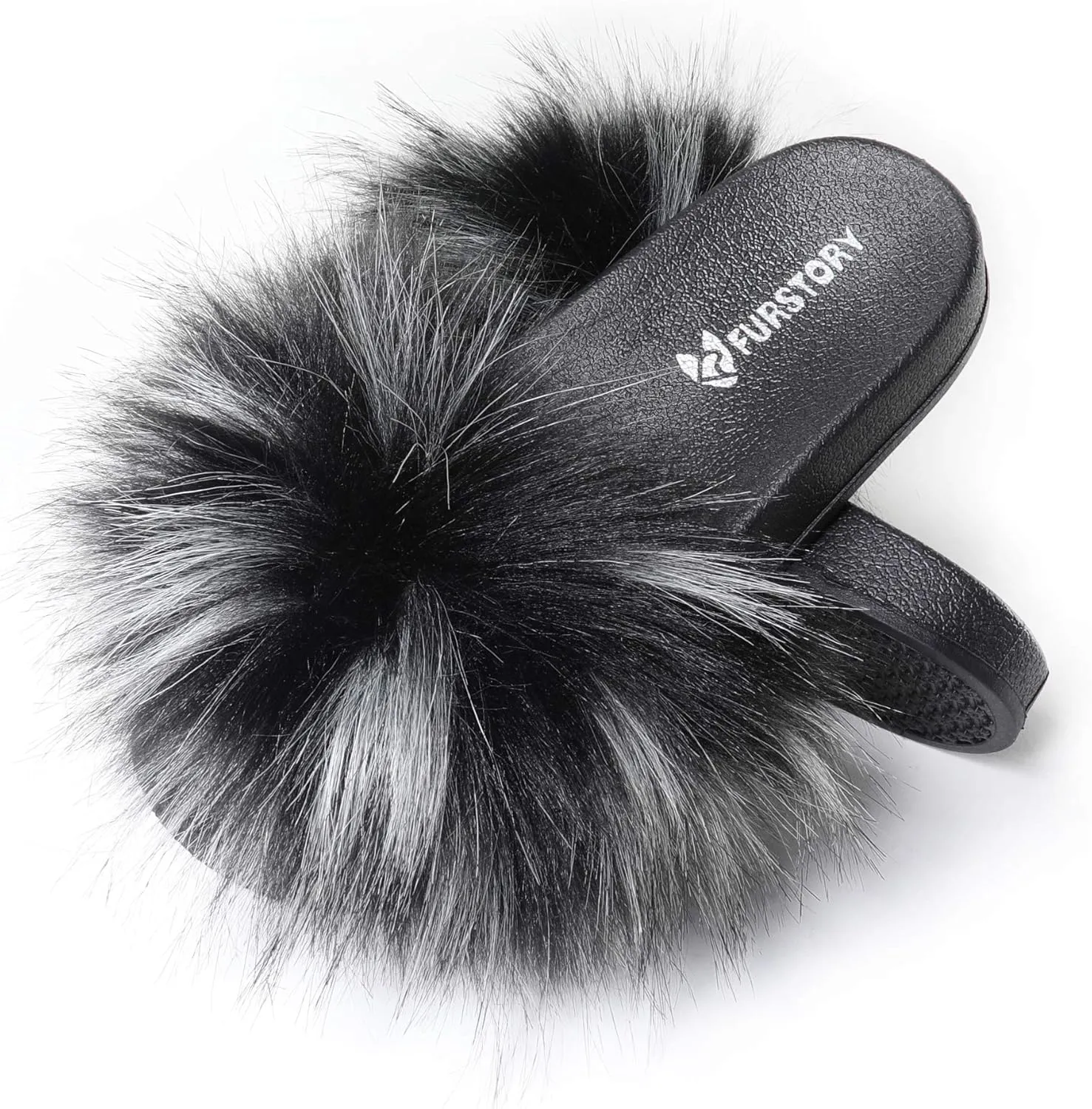 Women's Furry Slides Faux Fur Slides Fuzzy Slippers Fluffy Sandals Outdoor Indoor