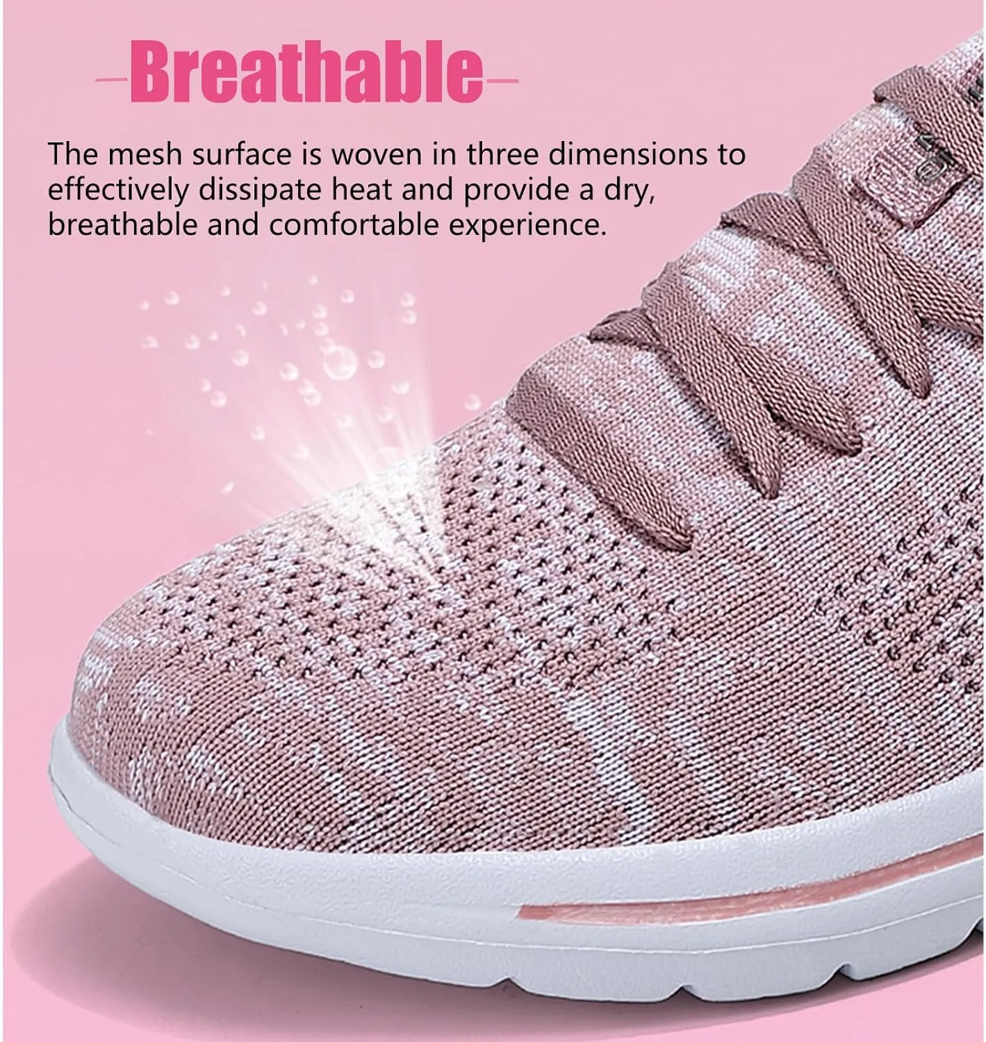 Women's Mesh Lace-up Walking Sneakers Comfortable Memory Foam Soft Sole Lightweight Working Running Shoes Fashion Low Top Breathable Sports Shoes for Gym Tennis Casual Workout