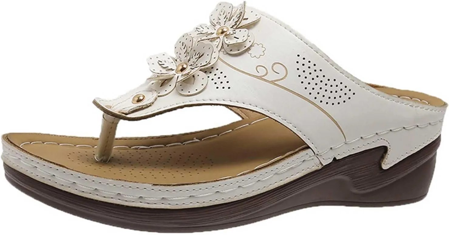 Women's Plus-size Solid Color Flower Casual Comfortable Lunge Sandals