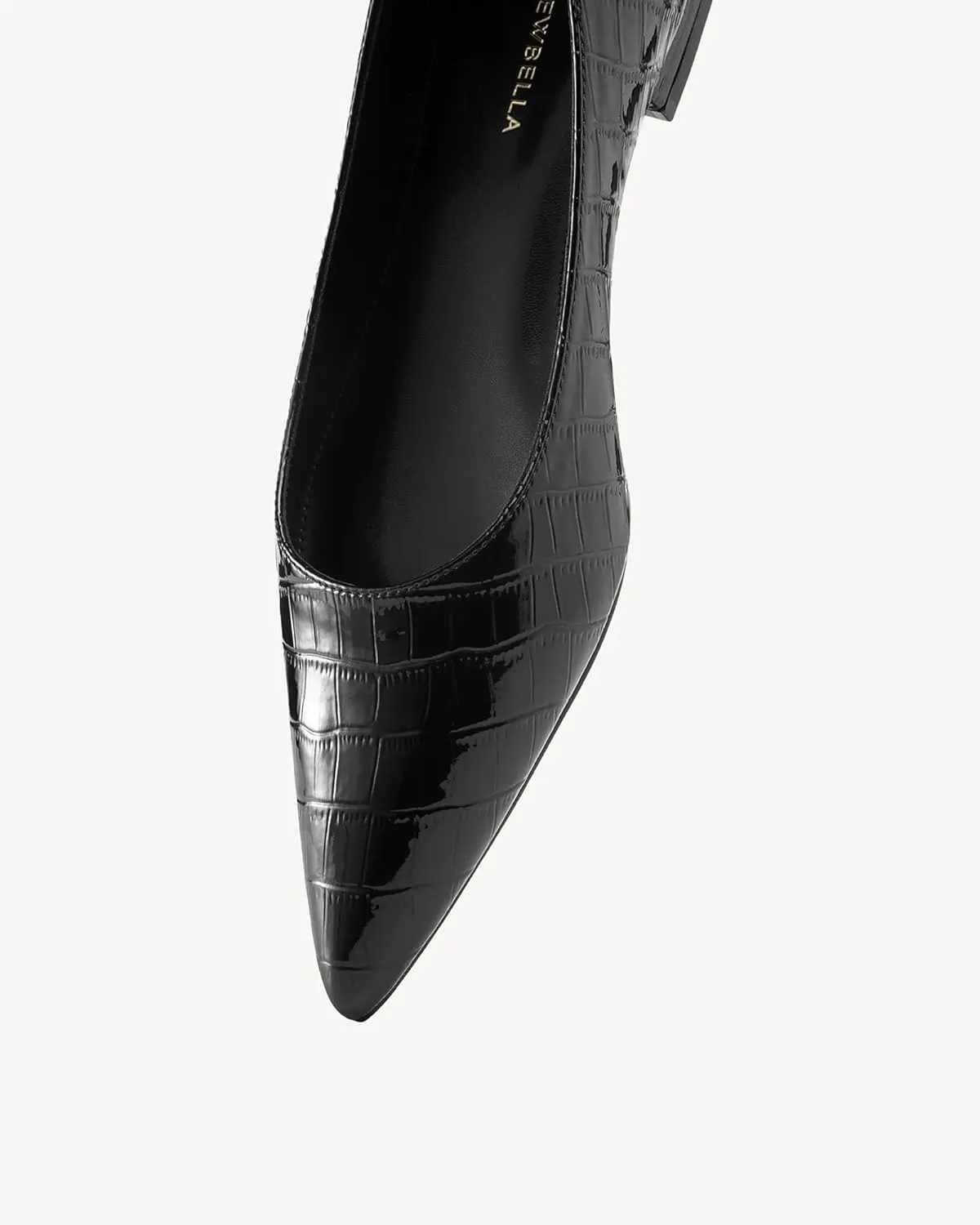 Women's Pointed Toe Flat Ballerina Shoes, PU Minimalist Slip On Flats, Wide Last